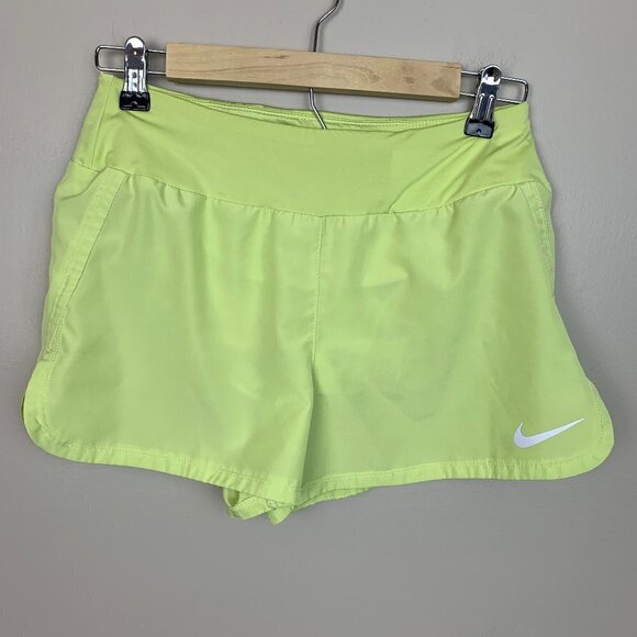 Nike Yellow/Green Neon Inner Brief Running Shorts - Size Medium - Picture 1 of 9